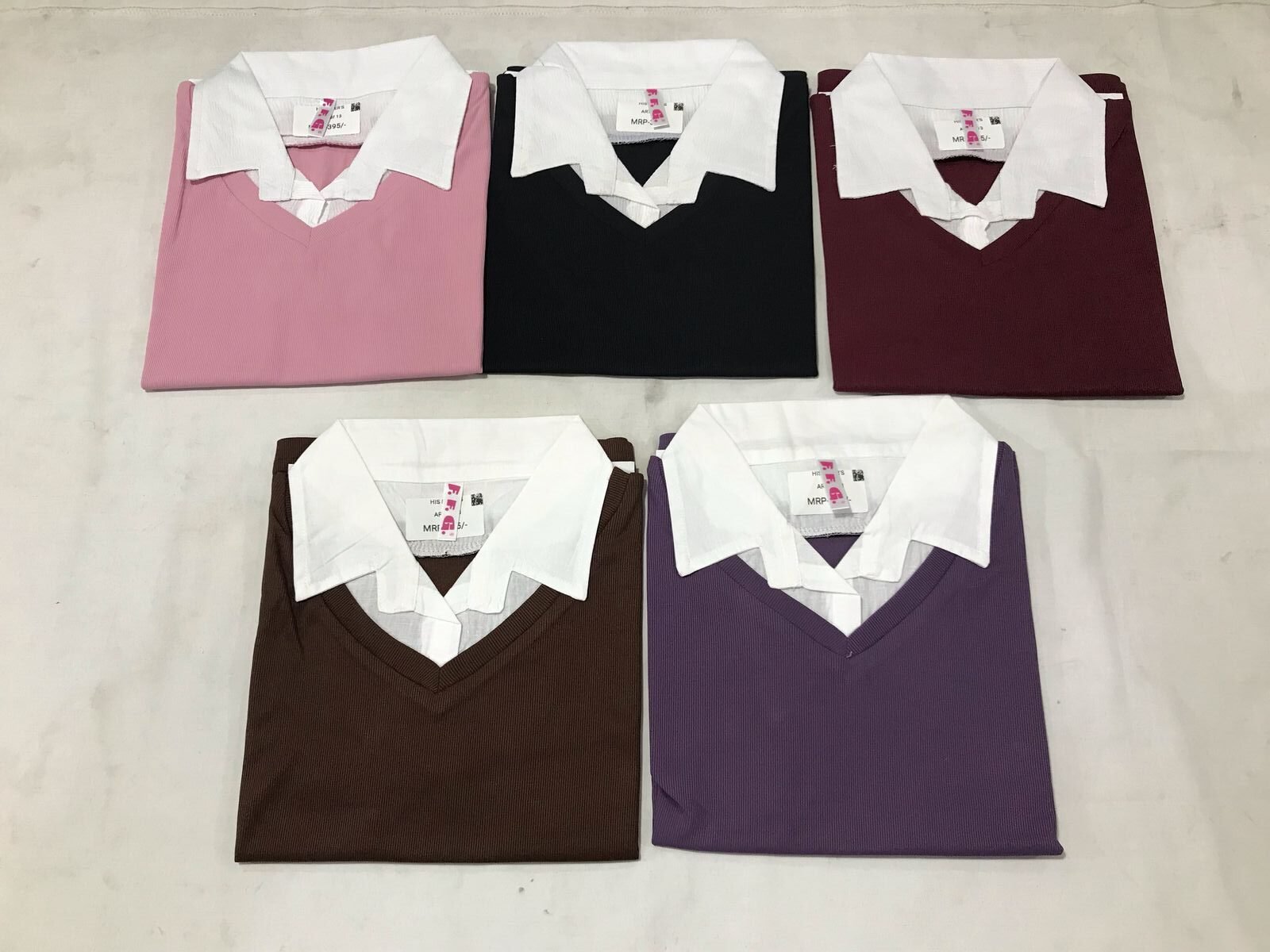 Lycra Crop Top with Collar – Free Size, 6 Colors - Image 2