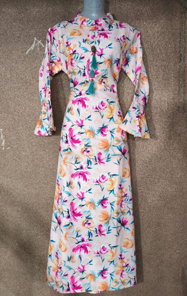 One Piece Gown – Printed Hojari Lycra | Free Size |